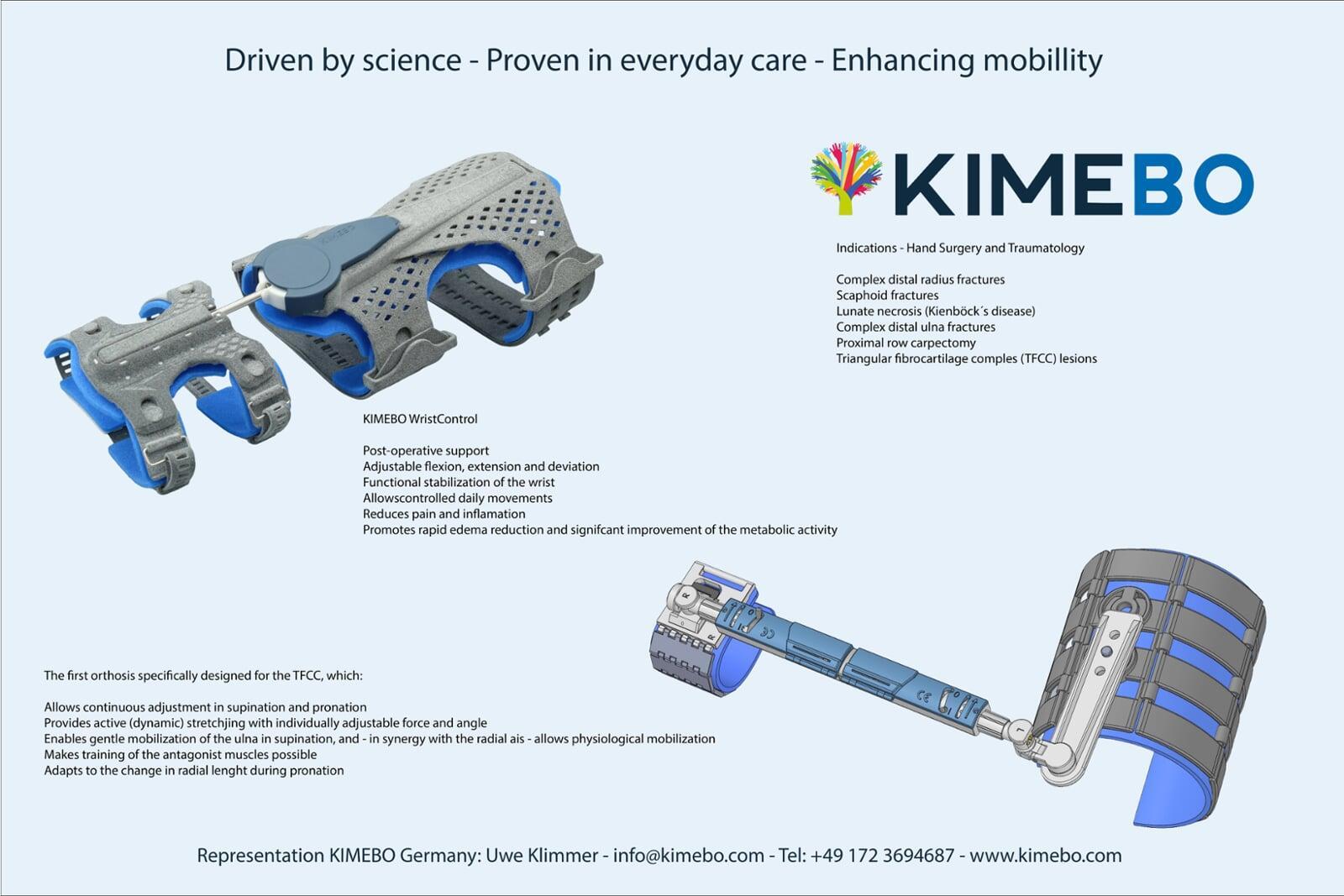 KIMEBO medical wrist orthosis device for hand stabilization and support